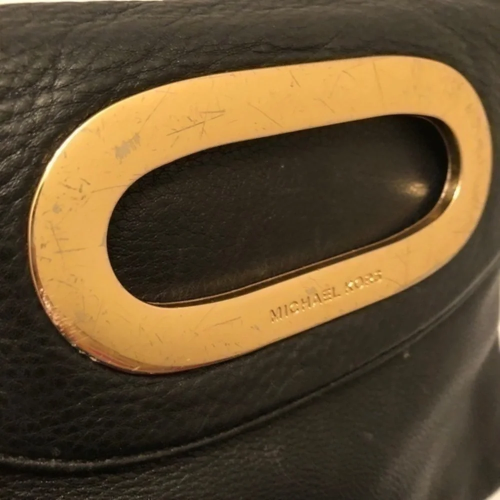 Michael kors black leather crossbody bag